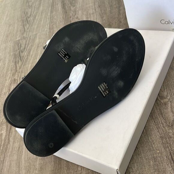 Calvin Klein Udela Napa Warm Gold Sandals - Picture 4 of 4